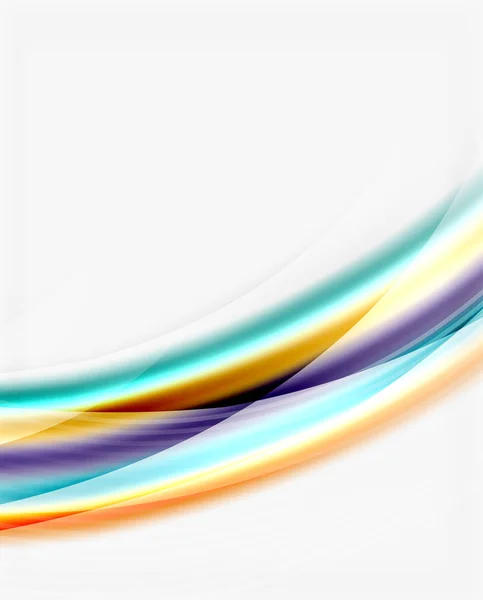 Jämn färgglada linje på vitt. Wave abstrakt bakgrund — Stock vektor