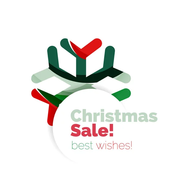 Christmas geometric abstract sale promo banner — Stock Vector