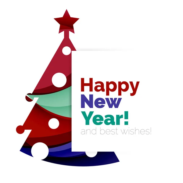 Árbol de Navidad, elementos de banner de Año Nuevo — Vector de stock