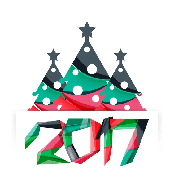 Árvore de Natal, elementos de banner de Ano Novo —  Vetores de Stock