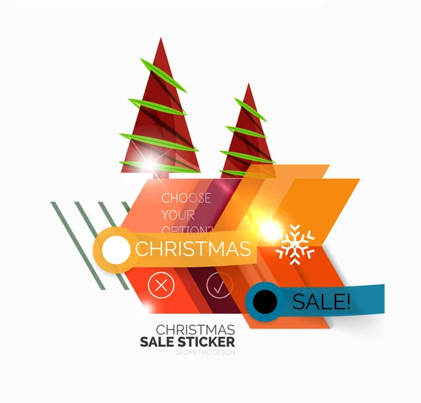ベクトル幾何学的クリスマス販売ステッカー — ストックベクタ