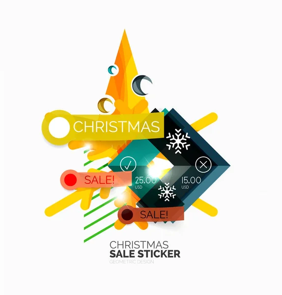 Vector Geometric Christmas Stickers — стоковый вектор