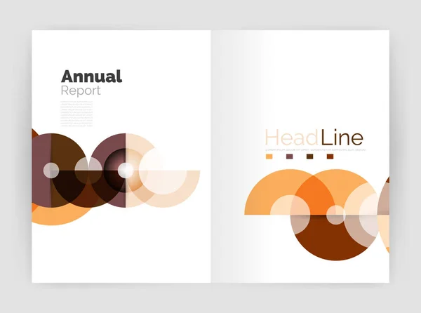 Circle annual report templates, business flyers — Stock Vector