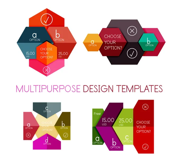 Plantillas de papel modernas banners infográficos — Archivo Imágenes Vectoriales