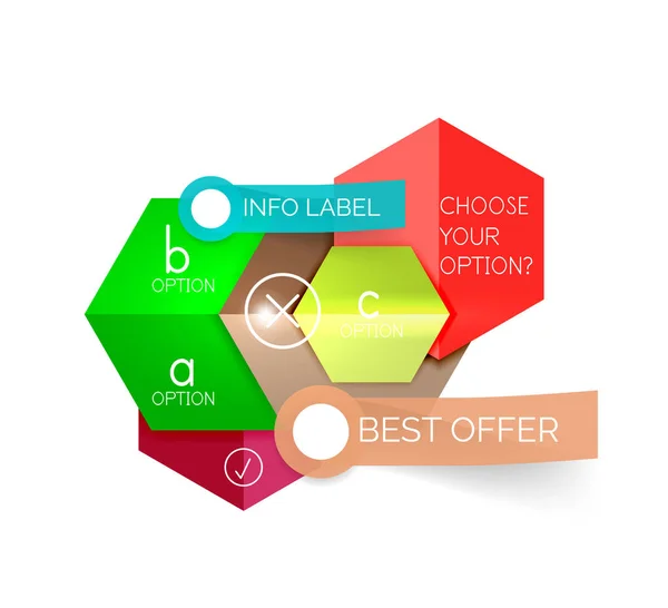 Abstrakcyjne infografiki szablony geometryczne — Wektor stockowy