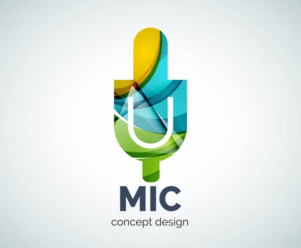 Microphone logo business branding icon — Stock Vector