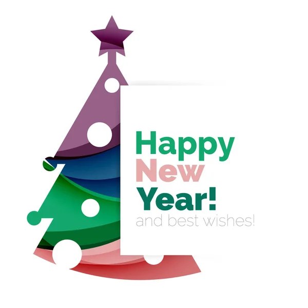 Árbol de Navidad, elementos de banner de Año Nuevo — Archivo Imágenes Vectoriales