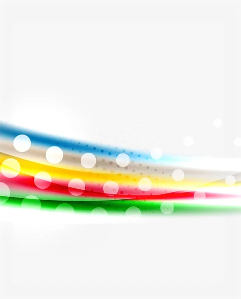 Líneas de color brillantes sobre fondo blanco - movimiento — Vector de stock