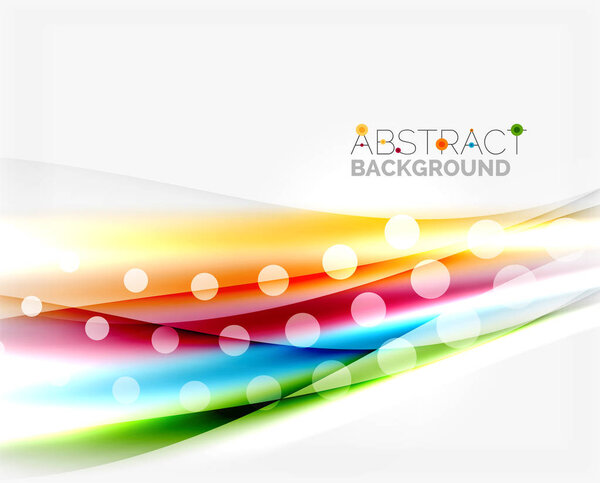 Блестящие цветовые линии на белом фоне - движение
