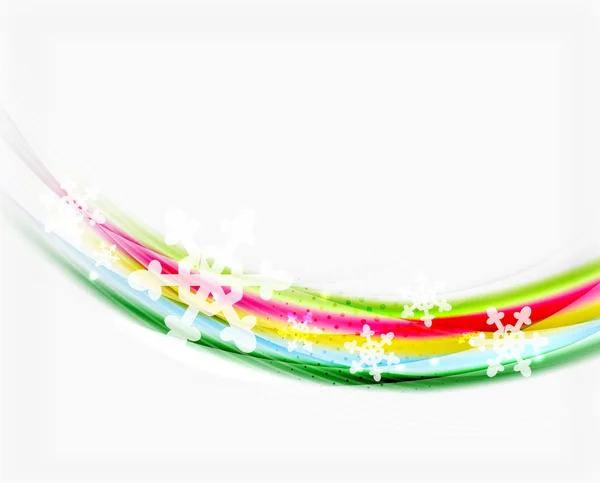 Цветовая линия с снежинками, зимний векторный бизнес-шаблон — стоковый вектор