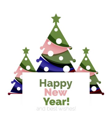 Mutlu yeni yıl ve Chrismas tatil tebrik kartı öğeleri