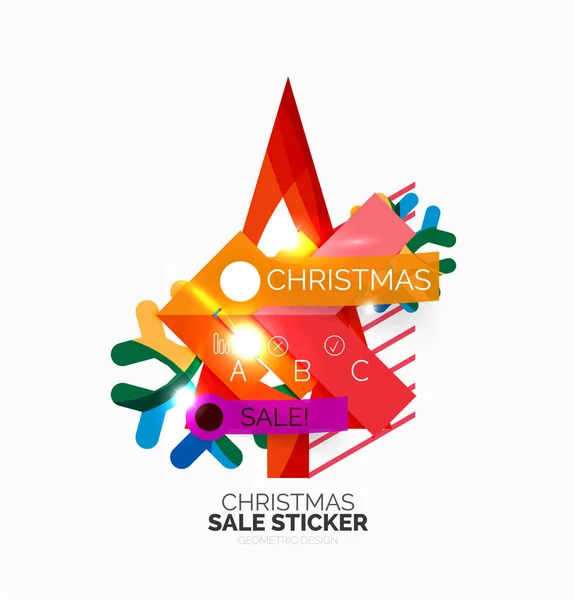 Adesivi e etichette di vendita di Natale — Vettoriale Stock