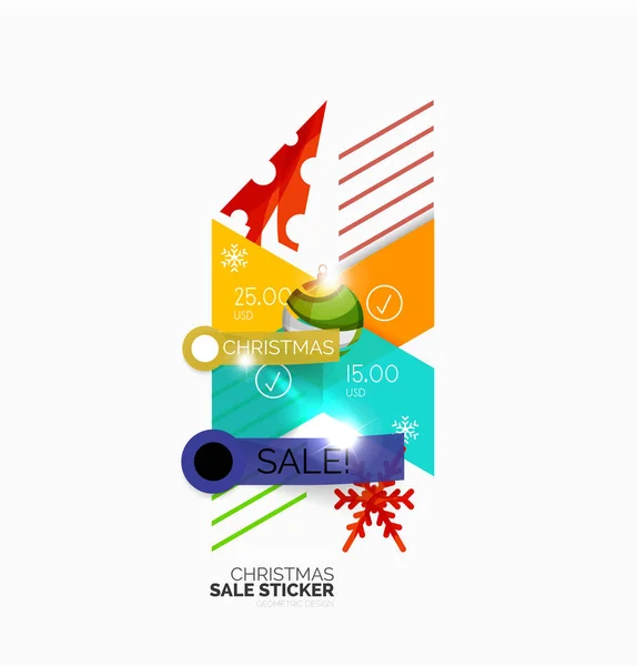 Christmas sale stickers and labels — Stock Vector