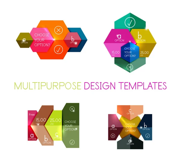 Plantillas de papel modernas banners infográficos — Archivo Imágenes Vectoriales