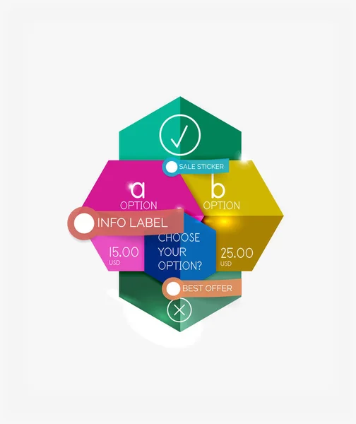 Infographic bannerek modern papír-sablonok — Stock Vector