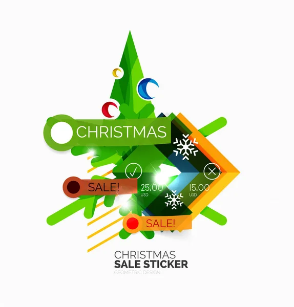 Glänzende Feiertage Neujahr und Weihnachtsverkauf Banner — Stockvektor