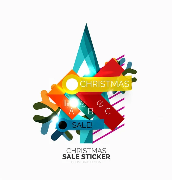 Brillante festa di Capodanno e banner di vendita di Natale — Vettoriale Stock