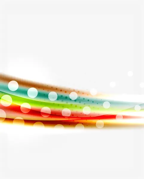 De kleur van golvende lijnen met licht glanzende effecten. Abstracte achtergrond sjabloon — Stockvector