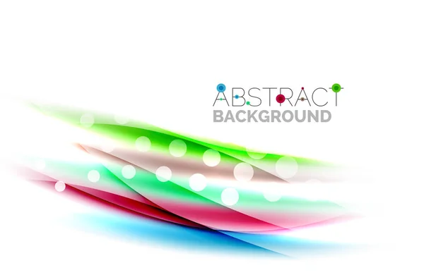 Color wavy lines with light shiny effects. Abstract background template — Stock Vector