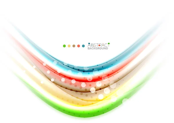 Lignes multicolores sur fond abstrait blanc, concept de mouvement — Image vectorielle