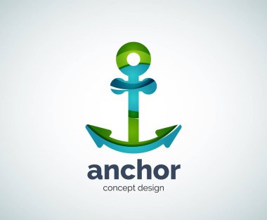 Vector ship anchor logo template vector
