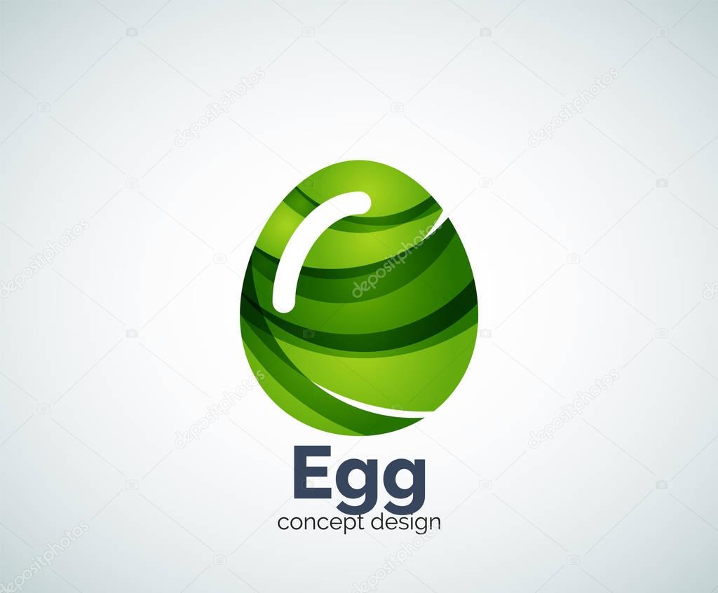 Vector egg logo template, abstract business icon