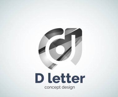 Vektör D mektup kavramı logo şablonu