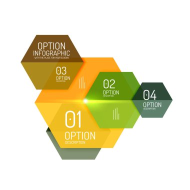 Kağıt geometrik soyut Infographic düzenleri