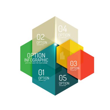 Kağıt geometrik soyut Infographic düzenleri