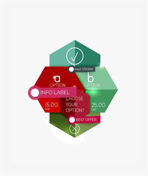 Infografika banery nowoczesny papier szablony — Wektor stockowy