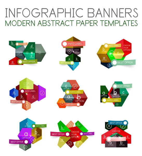 Plantillas geométricas de infografía abstracta — Vector de stock