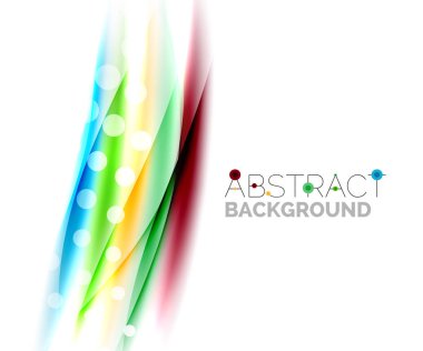 Renkli parlak ışık efektleri ile dalgalı çizgiler. Arka plan şablonu