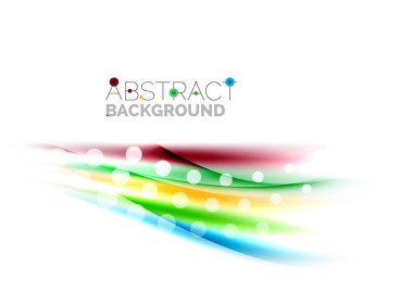 Renkli parlak ışık efektleri ile dalgalı çizgiler. Arka plan şablonu