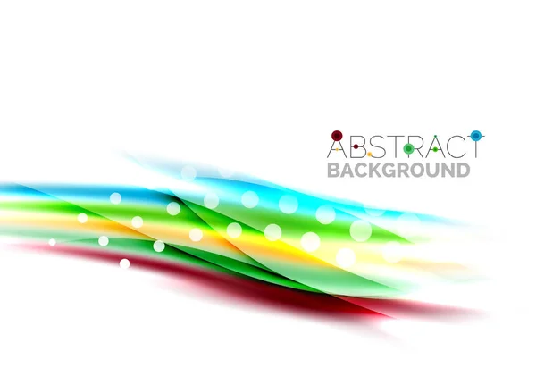 Color wavy lines with light shiny effects. Abstract background template — Stock Vector