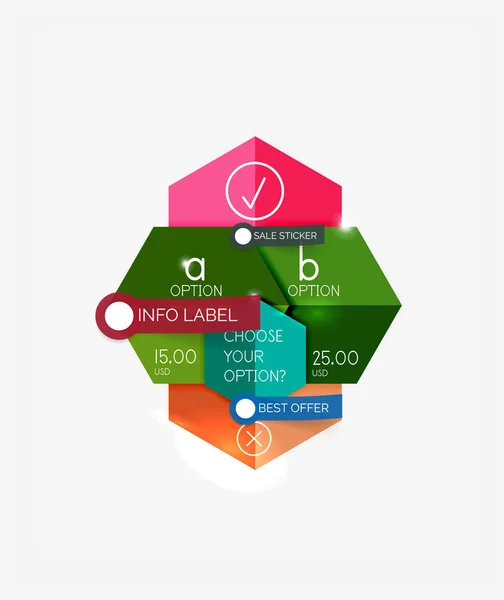 Papier infografikę banery i naklejki — Wektor stockowy