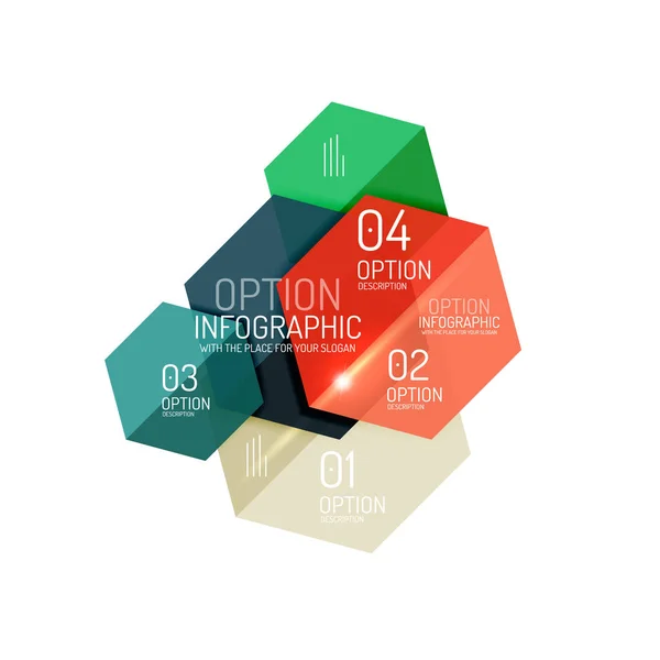 Diseños de infografía abstracta geométrica de papel — Vector de stock