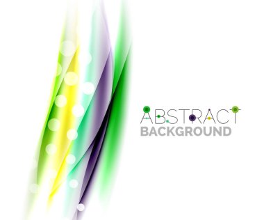 Renkli parlak ışık efektleri ile dalgalı çizgiler. Arka plan şablonu