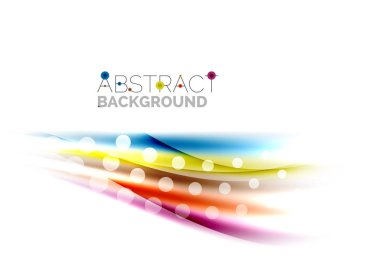 Renkli parlak ışık efektleri ile dalgalı çizgiler. Arka plan şablonu