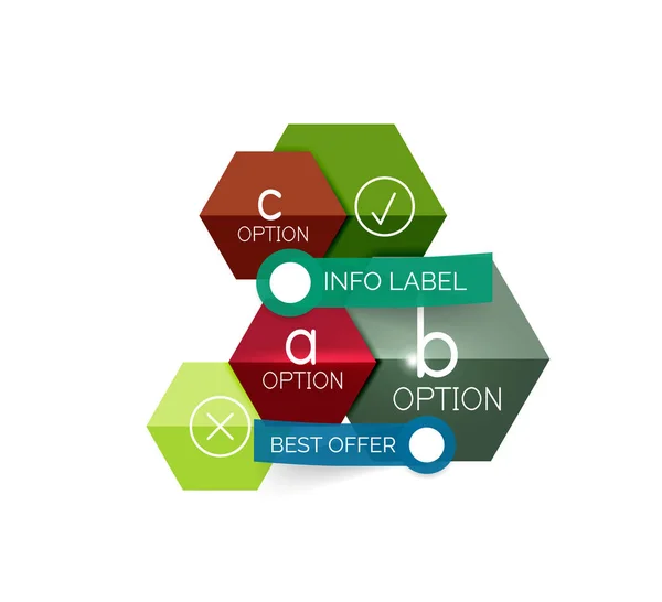 Modelos de infográficos de negócios geométricos — Vetor de Stock