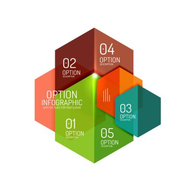 Kağıt modern Infographic geometrik şablonları