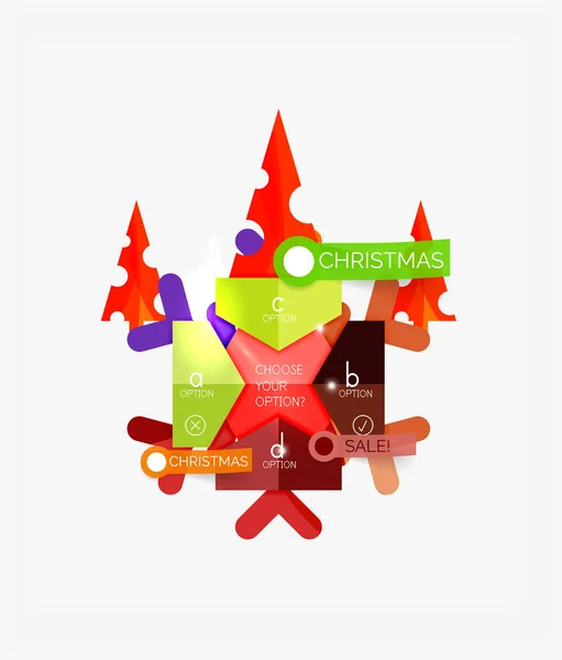 Banery, karty z pozdrowieniami Boże Narodzenie papieru z tekstem. Wakacje szablony geometryczne — Wektor stockowy