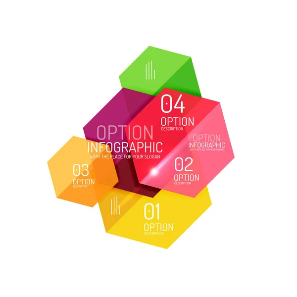 Modelli infografici moderni - forme geometriche — Vettoriale Stock