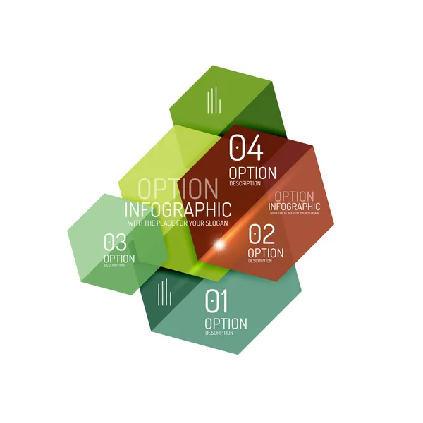 Plantillas modernas infográficas - formas geométricas — Archivo Imágenes Vectoriales