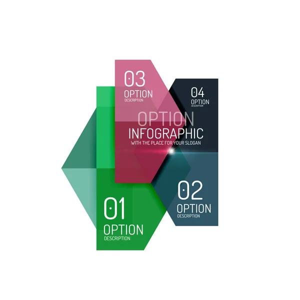 Plantillas geométricas de infografía moderna de papel — Vector de stock