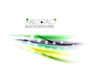 Renkli parlak ışık efektleri ile dalgalı çizgiler. Arka plan şablonu