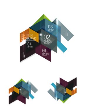 Soyut geometrik kağıt grafik düzenleri kümesi