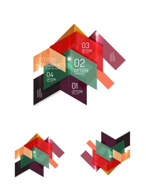 Soyut geometrik kağıt grafik düzenleri kümesi