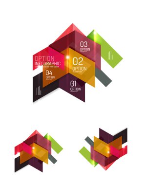 Soyut geometrik kağıt grafik düzenleri kümesi