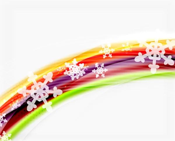 彩色波浪线与雪花，冬天矢量业务模板 — 图库矢量图片
