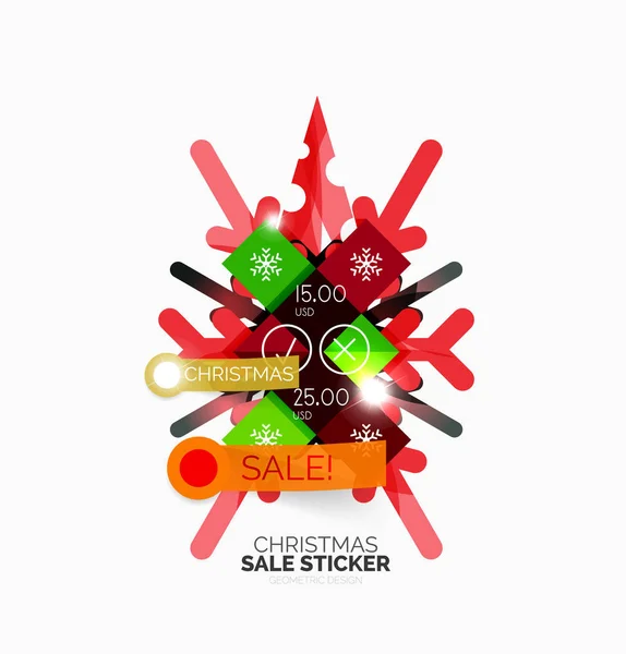 Glanzende vakantie Nieuwjaar en Kerstmis verkoop banners — Stockvector